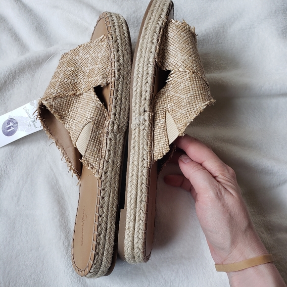 Universal Thread Sonya Espadrille slide sandals womens size 10 summer beach flat - Picture 5 of 8